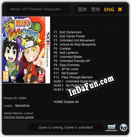 Trainer for Naruto SD: Powerful Shippuden [v1.0.2]