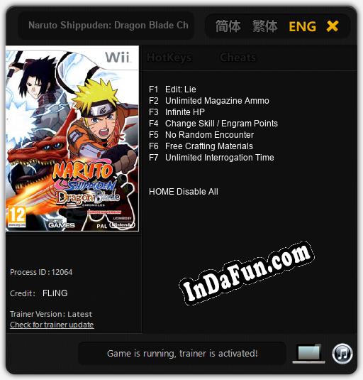 Trainer for Naruto Shippuden: Dragon Blade Chronicles [v1.0.9]