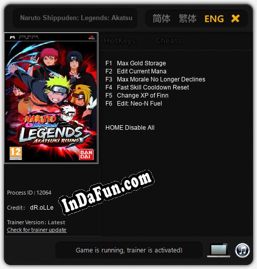 Naruto Shippuden: Legends: Akatsuki Rising: TRAINER AND CHEATS (V1.0.3)