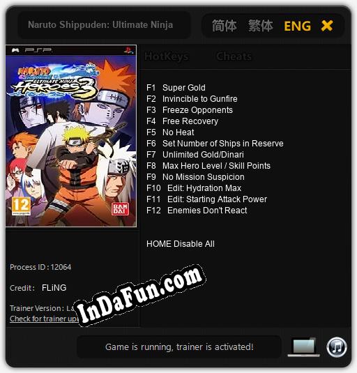 Naruto Shippuden: Ultimate Ninja Heroes 3: Cheats, Trainer +12 [FLiNG]