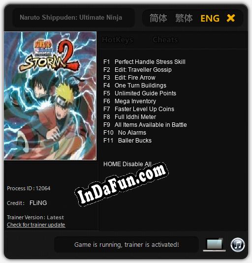 Trainer for Naruto Shippuden: Ultimate Ninja Storm 2 [v1.0.9]