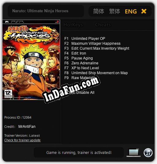 Naruto: Ultimate Ninja Heroes: Trainer +9 [v1.1]