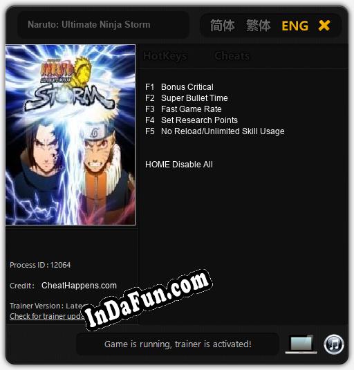 Trainer for Naruto: Ultimate Ninja Storm [v1.0.1]