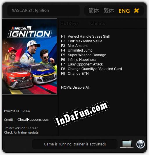 NASCAR 21: Ignition: TRAINER AND CHEATS (V1.0.70)
