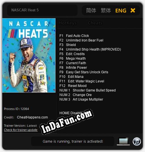 NASCAR Heat 5: Trainer +15 [v1.9]