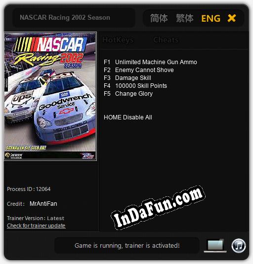 NASCAR Racing 2002 Season: Trainer +5 [v1.1]