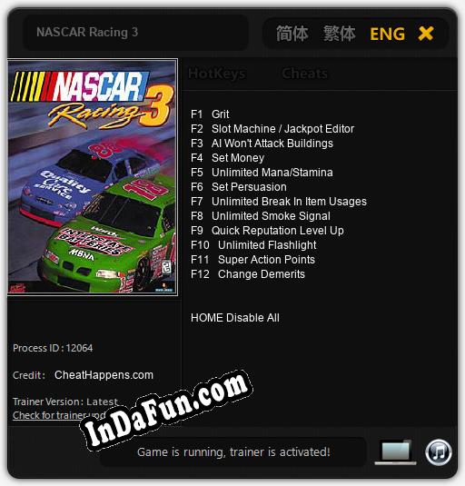 NASCAR Racing 3: Trainer +12 [v1.6]