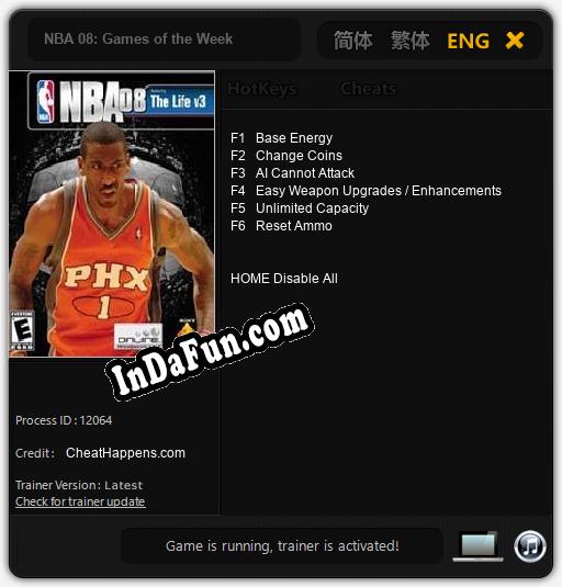 NBA 08: Games of the Week: TRAINER AND CHEATS (V1.0.18)