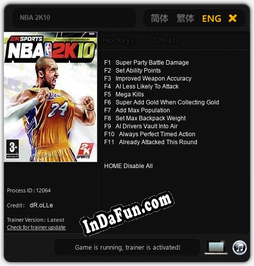 NBA 2K10: Cheats, Trainer +11 [dR.oLLe]