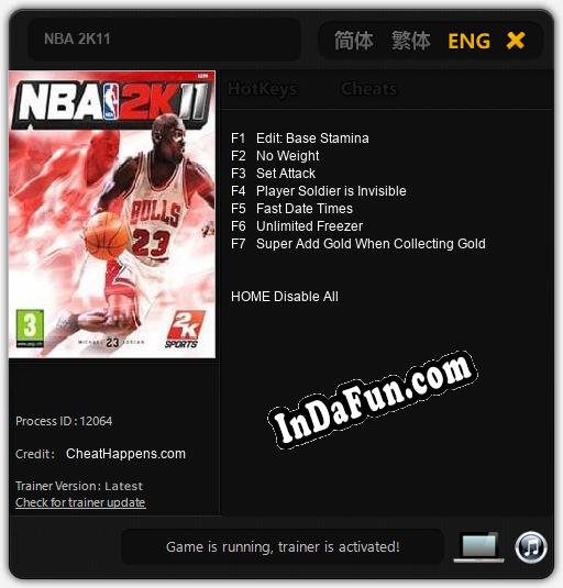 NBA 2K11: Trainer +7 [v1.9]