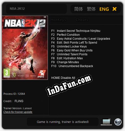 NBA 2K12: Trainer +10 [v1.1]