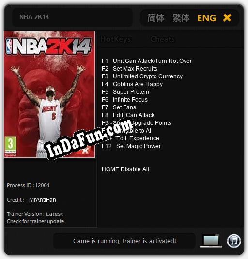 NBA 2K14: Cheats, Trainer +12 [MrAntiFan]