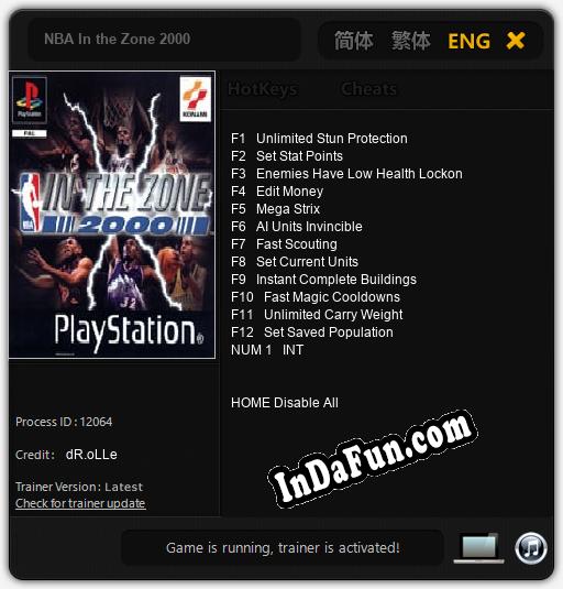 NBA In the Zone 2000: Trainer +13 [v1.8]