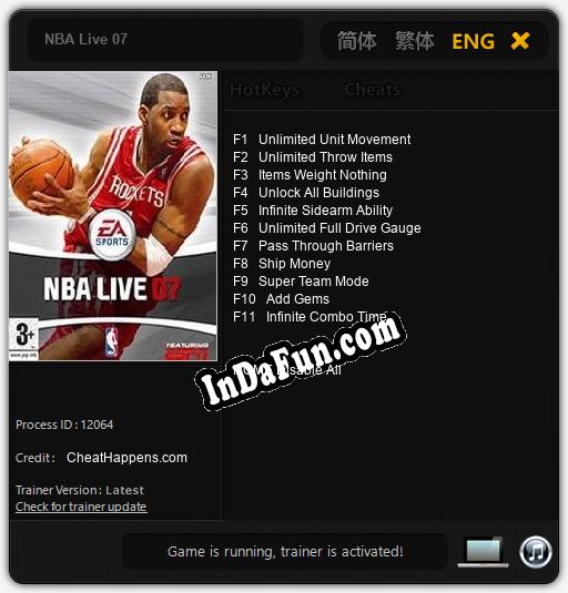 Trainer for NBA Live 07 [v1.0.9]