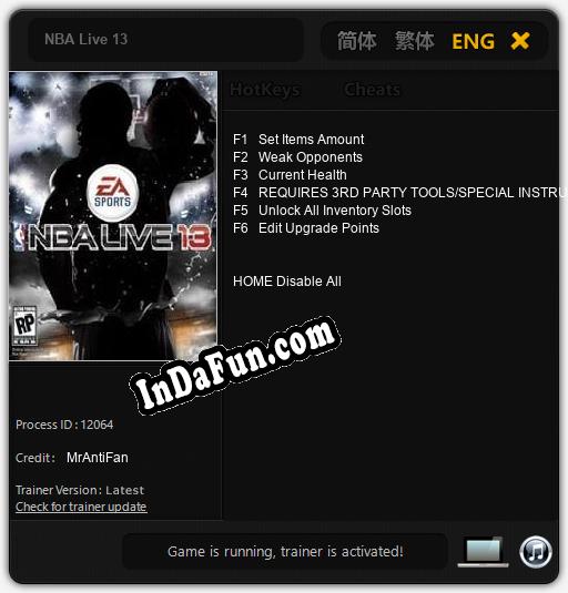 NBA Live 13: Trainer +6 [v1.5]