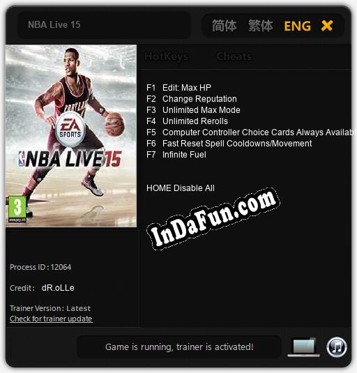 NBA Live 15: TRAINER AND CHEATS (V1.0.44)