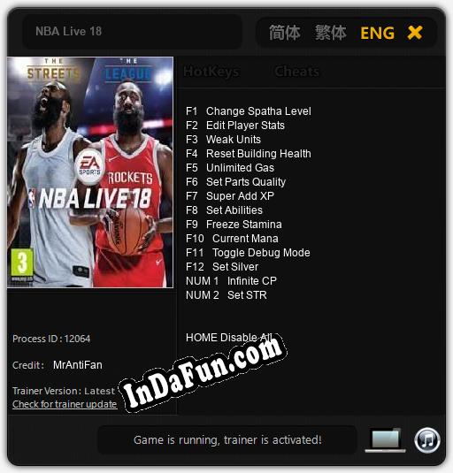 NBA Live 18: TRAINER AND CHEATS (V1.0.6)