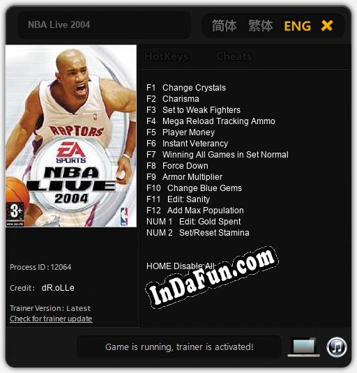 NBA Live 2004: Cheats, Trainer +14 [dR.oLLe]