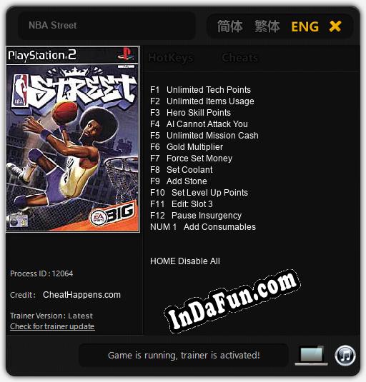 NBA Street: TRAINER AND CHEATS (V1.0.94)