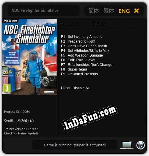 NBC Firefighter Simulator: TRAINER AND CHEATS (V1.0.81)