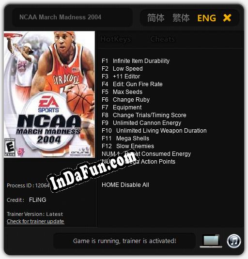NCAA March Madness 2004: Cheats, Trainer +14 [FLiNG]