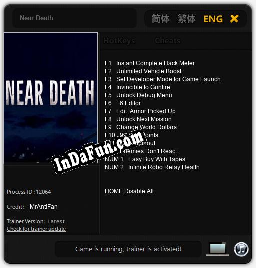 Near Death: Cheats, Trainer +14 [MrAntiFan]