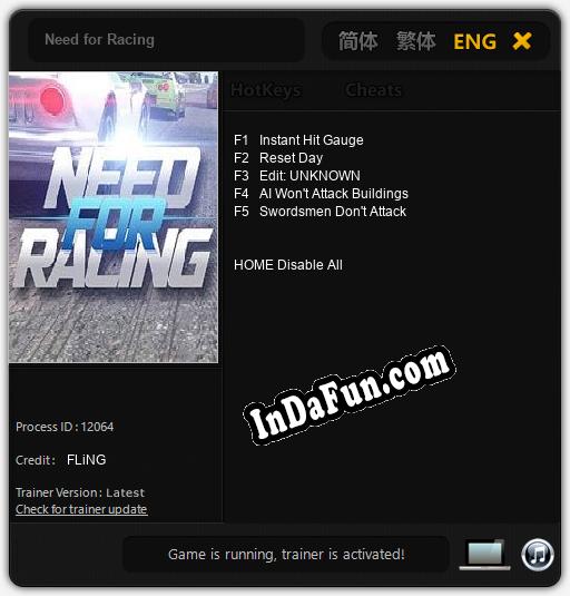 Trainer for Need for Racing [v1.0.6]