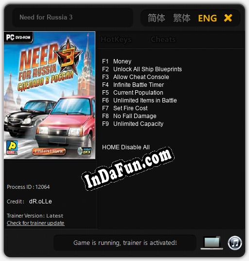 Need for Russia 3: TRAINER AND CHEATS (V1.0.96)