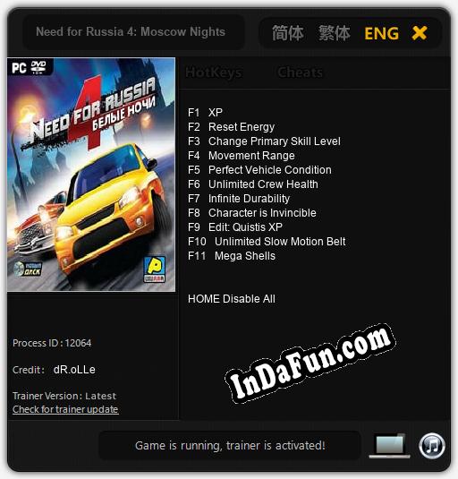 Need for Russia 4: Moscow Nights: Trainer +11 [v1.9]