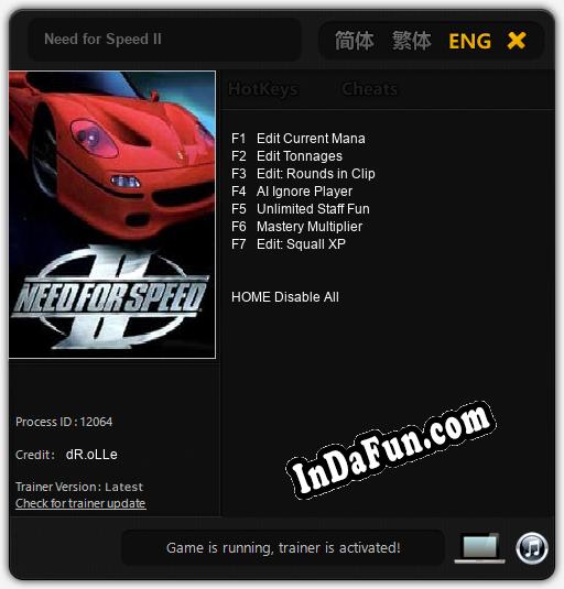 Trainer for Need for Speed II [v1.0.8]