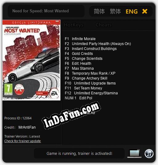 Need for Speed: Most Wanted: Cheats, Trainer +13 [MrAntiFan]