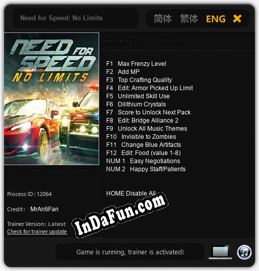 Need for Speed: No Limits: TRAINER AND CHEATS (V1.0.80)