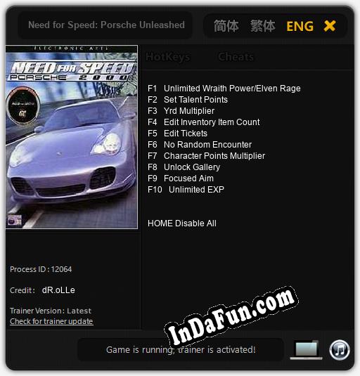 Need for Speed: Porsche Unleashed: Cheats, Trainer +10 [dR.oLLe]