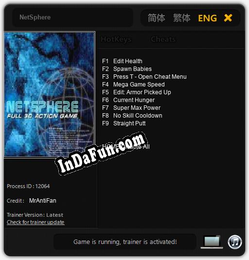 NetSphere: TRAINER AND CHEATS (V1.0.66)