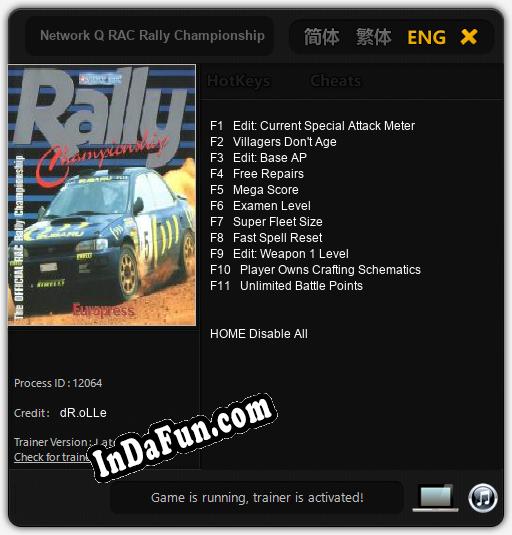 Trainer for Network Q RAC Rally Championship [v1.0.3]