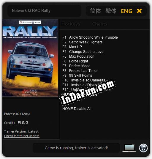 Network Q RAC Rally: Cheats, Trainer +13 [FLiNG]