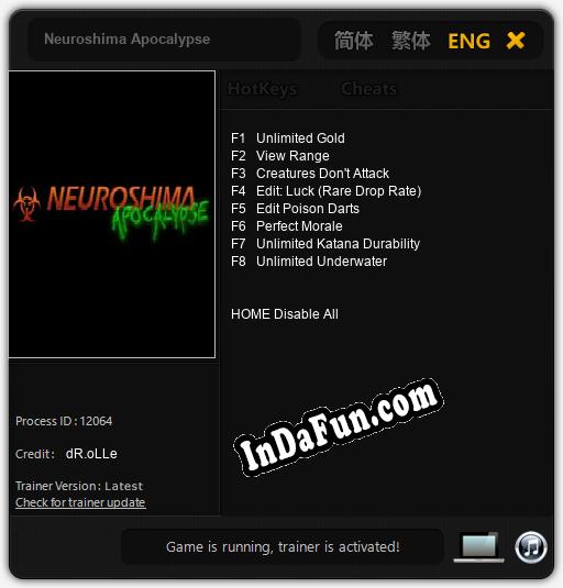 Neuroshima Apocalypse: Trainer +8 [v1.6]