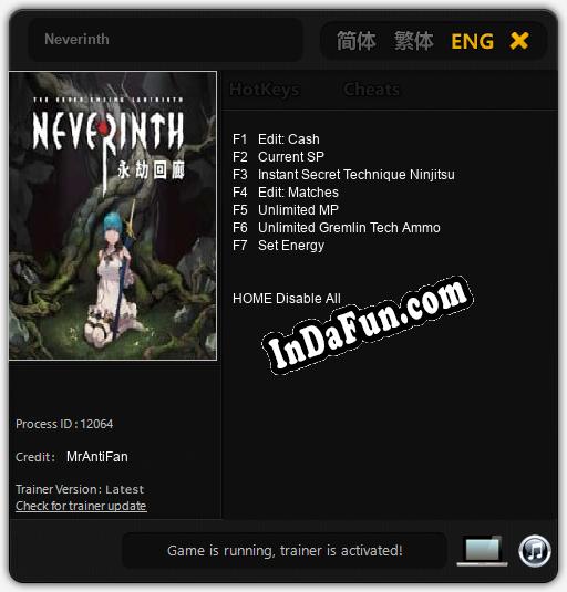 Neverinth: Trainer +7 [v1.3]