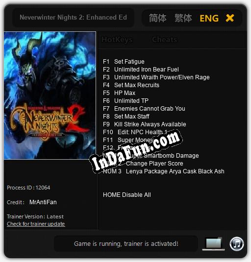 Neverwinter Nights 2: Enhanced Edition: TRAINER AND CHEATS (V1.0.27)