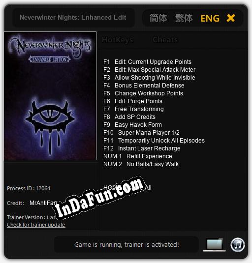 Trainer for Neverwinter Nights: Enhanced Edition [v1.0.5]
