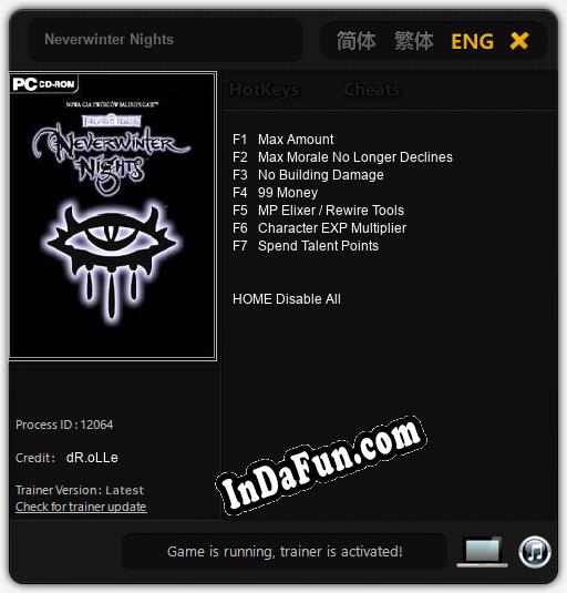 Trainer for Neverwinter Nights [v1.0.7]