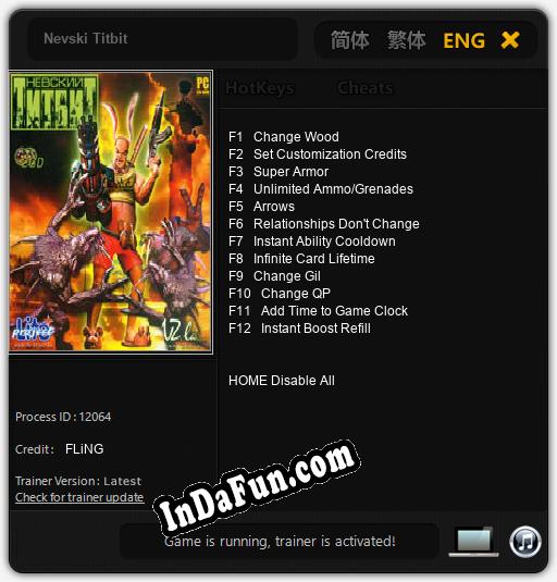 Nevski Titbit: TRAINER AND CHEATS (V1.0.88)