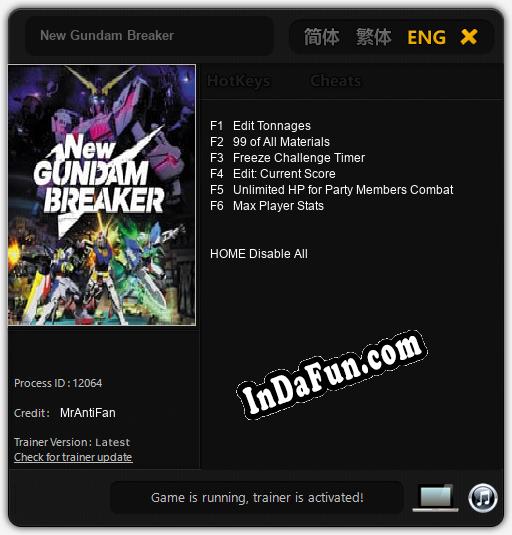 Trainer for New Gundam Breaker [v1.0.5]