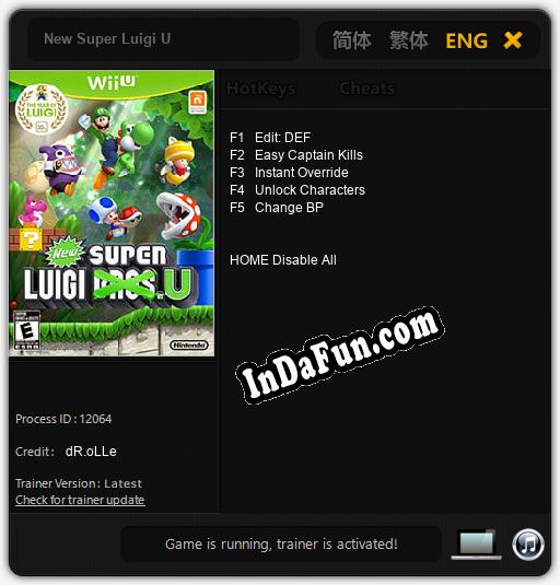 New Super Luigi U: TRAINER AND CHEATS (V1.0.57)