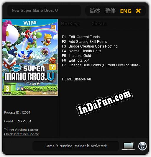 New Super Mario Bros. U: TRAINER AND CHEATS (V1.0.42)