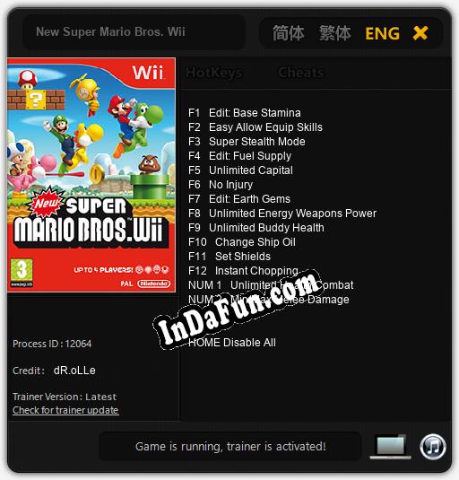 New Super Mario Bros. Wii: TRAINER AND CHEATS (V1.0.41)