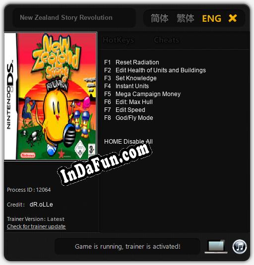 Trainer for New Zealand Story Revolution [v1.0.2]