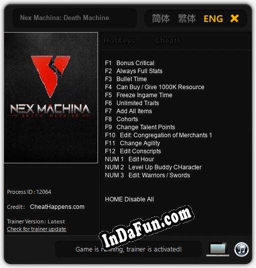 Trainer for Nex Machina: Death Machine [v1.0.4]