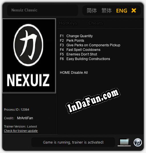 Nexuiz Classic: TRAINER AND CHEATS (V1.0.81)