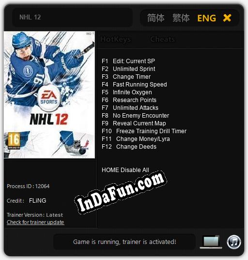 NHL 12: TRAINER AND CHEATS (V1.0.77)
